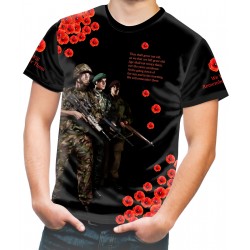 POPPY WE SHALL NOT FORGET BRITISH ARMY  T SHIRT
