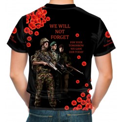 POPPY WE SHALL NOT FORGET BRITISH ARMY  T SHIRT