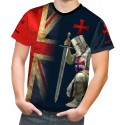 Medieval Knights Templar Sublimated Mens Sport Mesh tee T-Shirt
