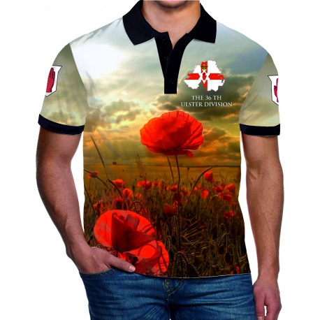REMEMBRANCE  DAY POPPY  BRITISH ARMY  POLO SHIRT